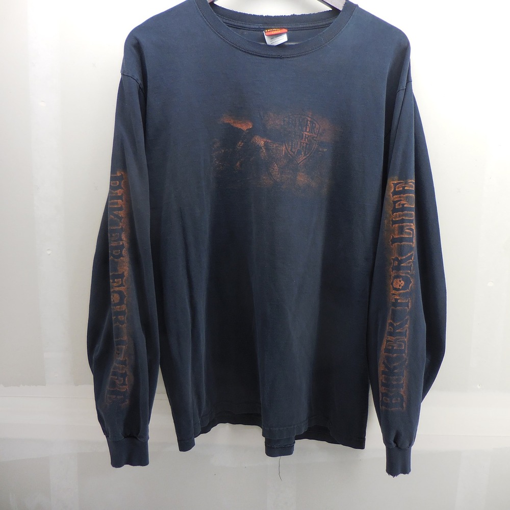 Hot Leathers Mens Biker For Life Long Sleeve T-Shirt Estes Park Graphic Large